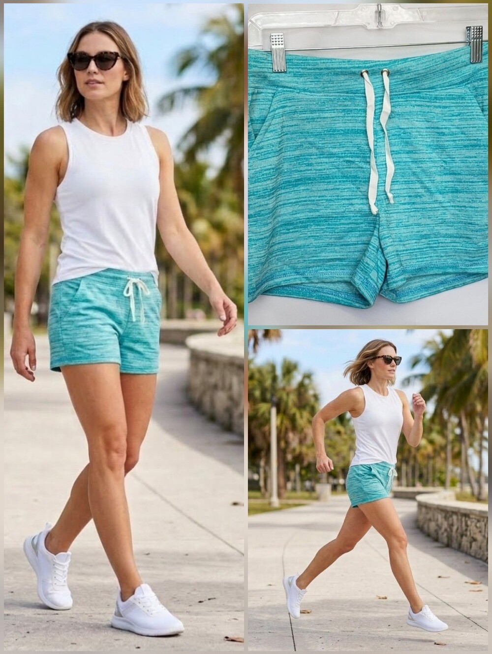 ❤️33 FLEX NWT! aqua shorts w/ drawstring 🤍SMALL